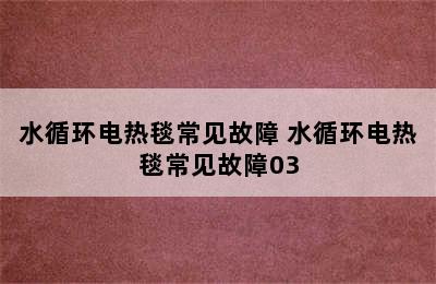 水循环电热毯常见故障 水循环电热毯常见故障03